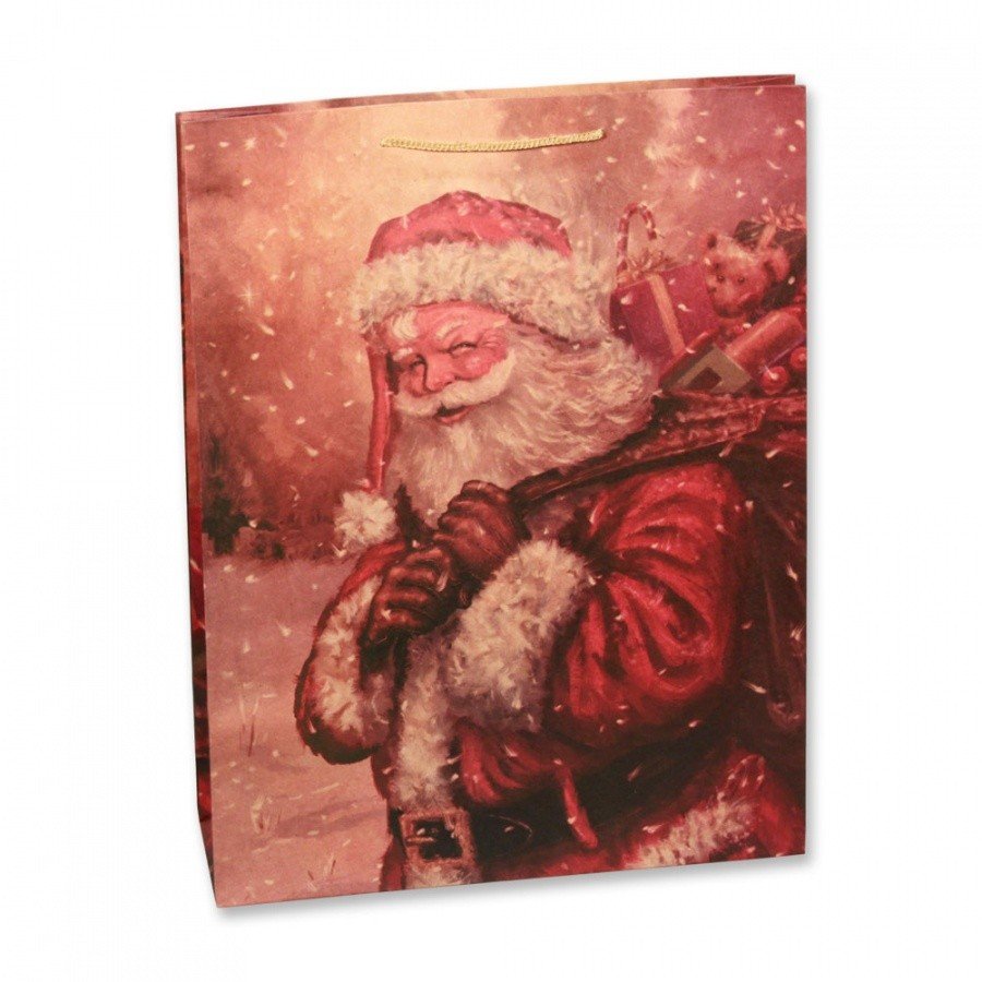 Сумка НГ Крафт Дед Мороз 15*20 ассорти