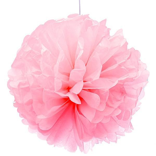 Бумажный помпон Нежно-Розовый 20см