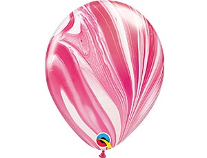 Шар (11/28 см) Супер Агат Red White 25шт QUALATEX