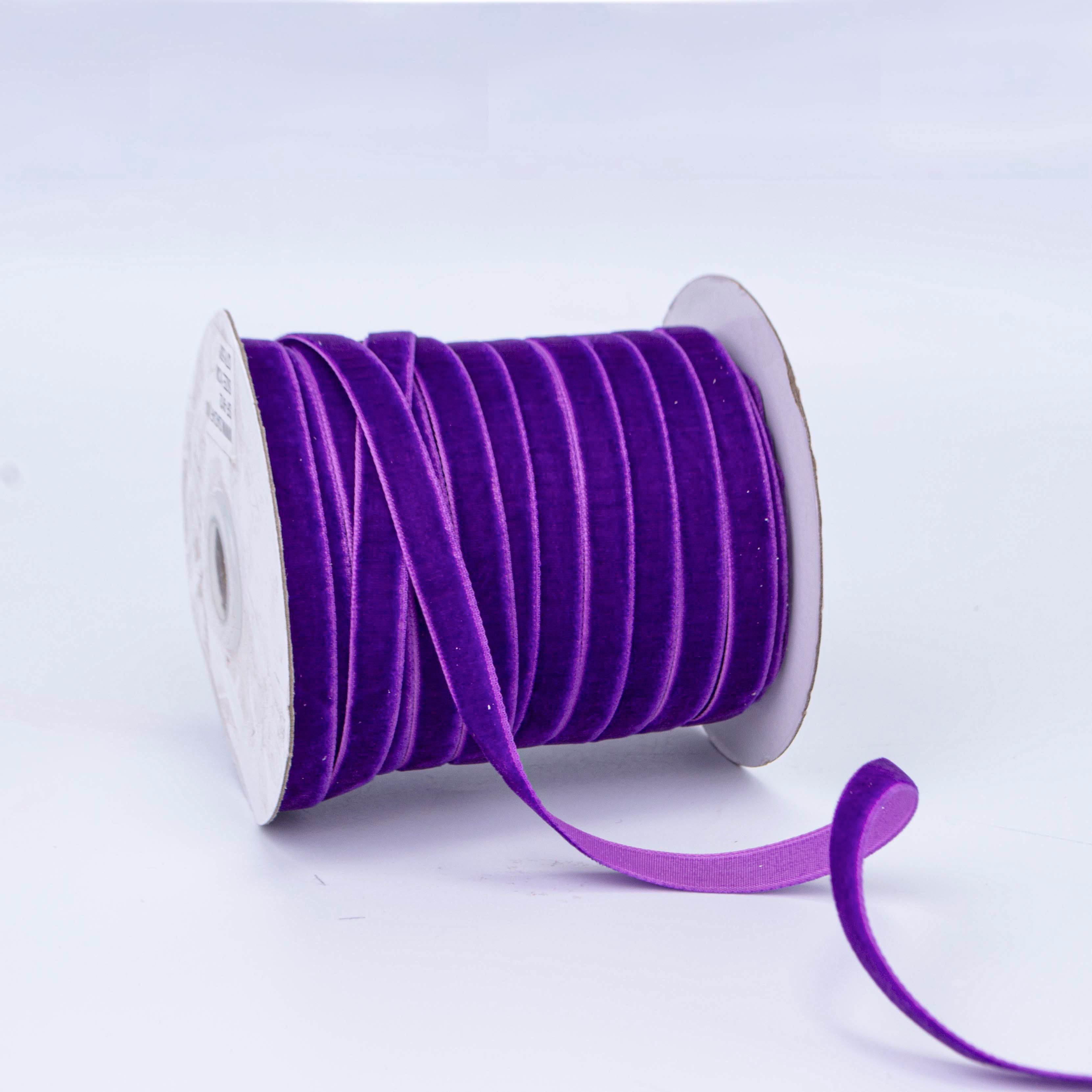 Лента бархатная 1 см*50 ярд Тёмно-сиреневый (SF-913)