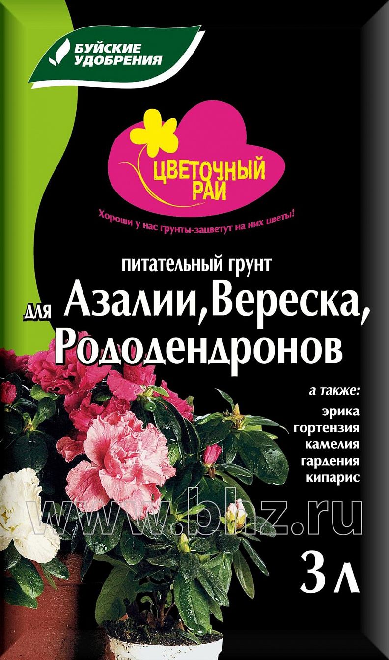 Грунт питательный "Цветочный рай" для азалии, вереска и рододендронов