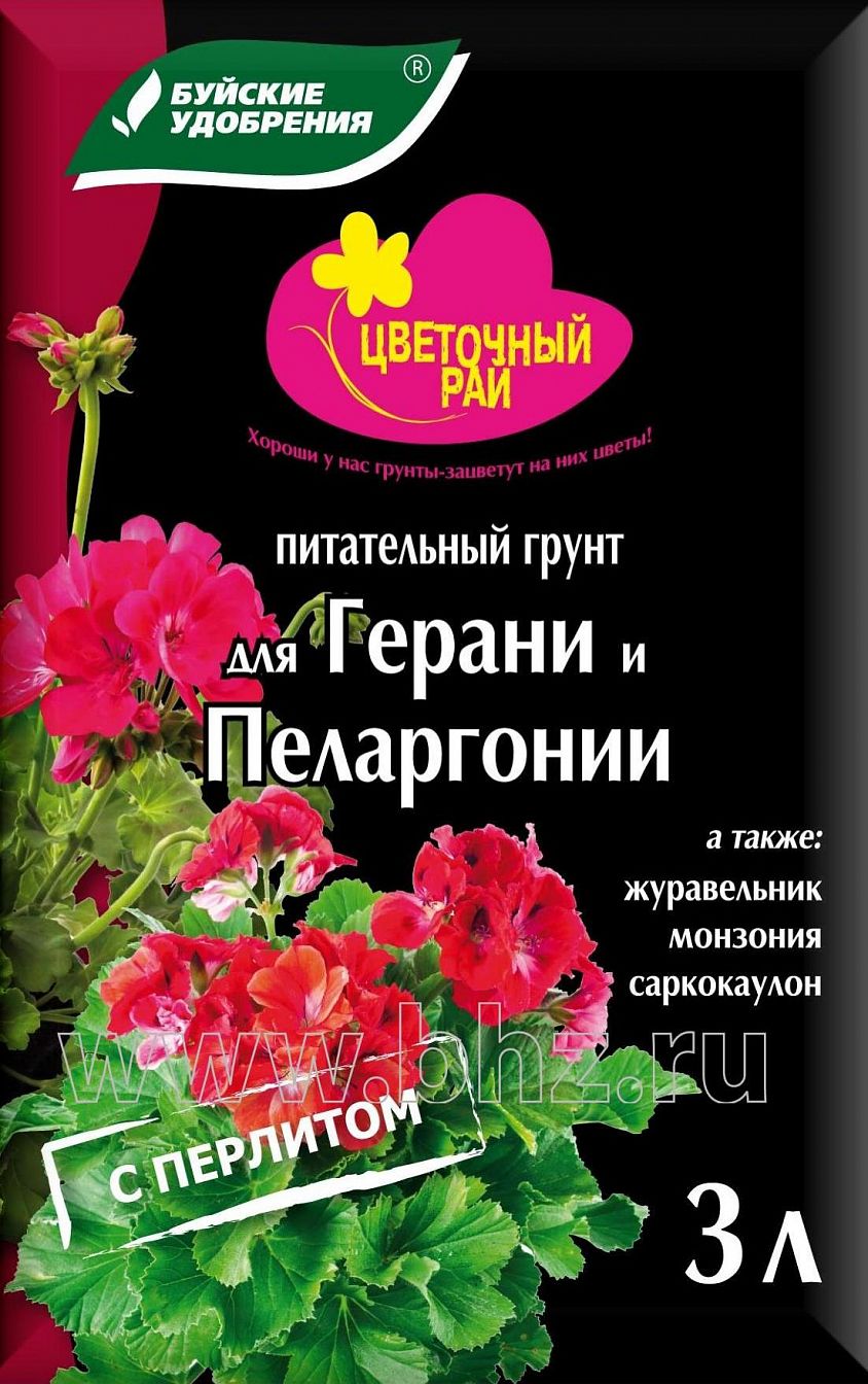 Грунт питательный "Цветочный рай" для гераниевых