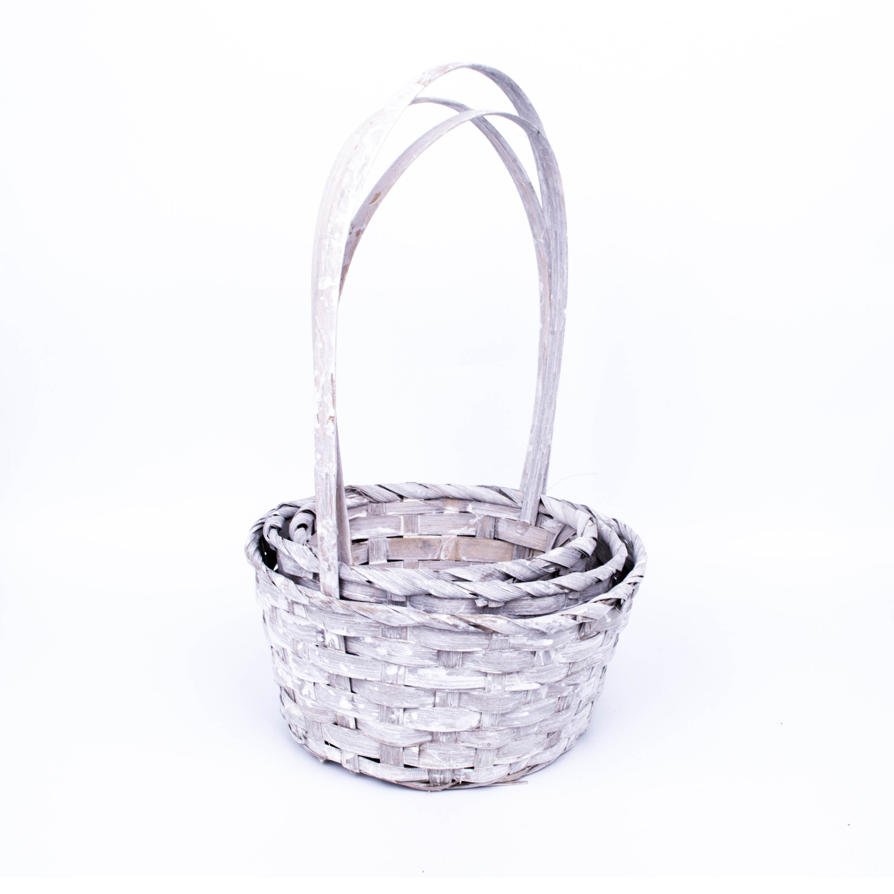 Набор корзин плетеных (бамбук) D16*H10/32см D18*H10/34см D21*H10/36см 3 шт Серый TM30