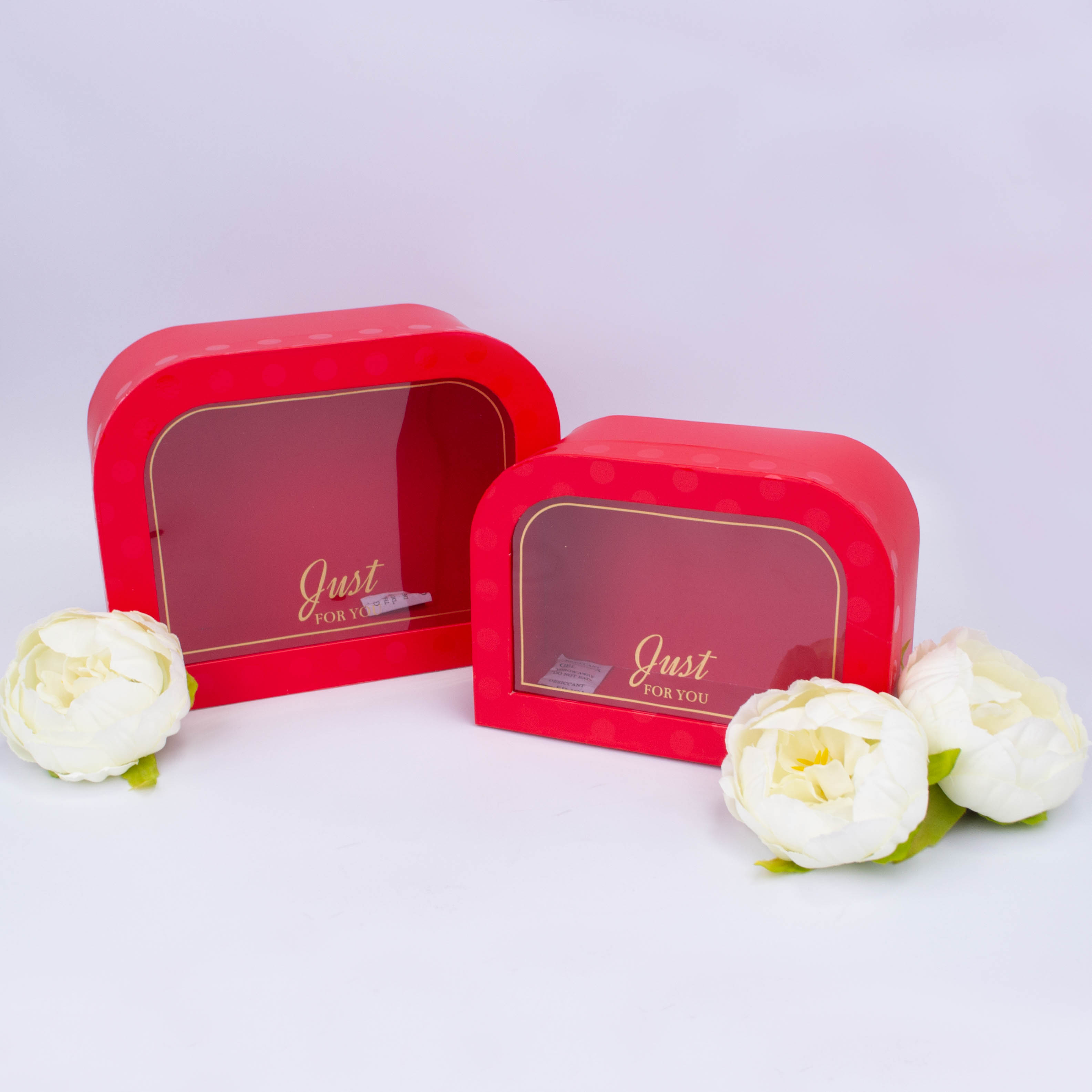 А Набор коробок из 2х 24x18.5x10cm. 20x14.5x9cm красный тм40