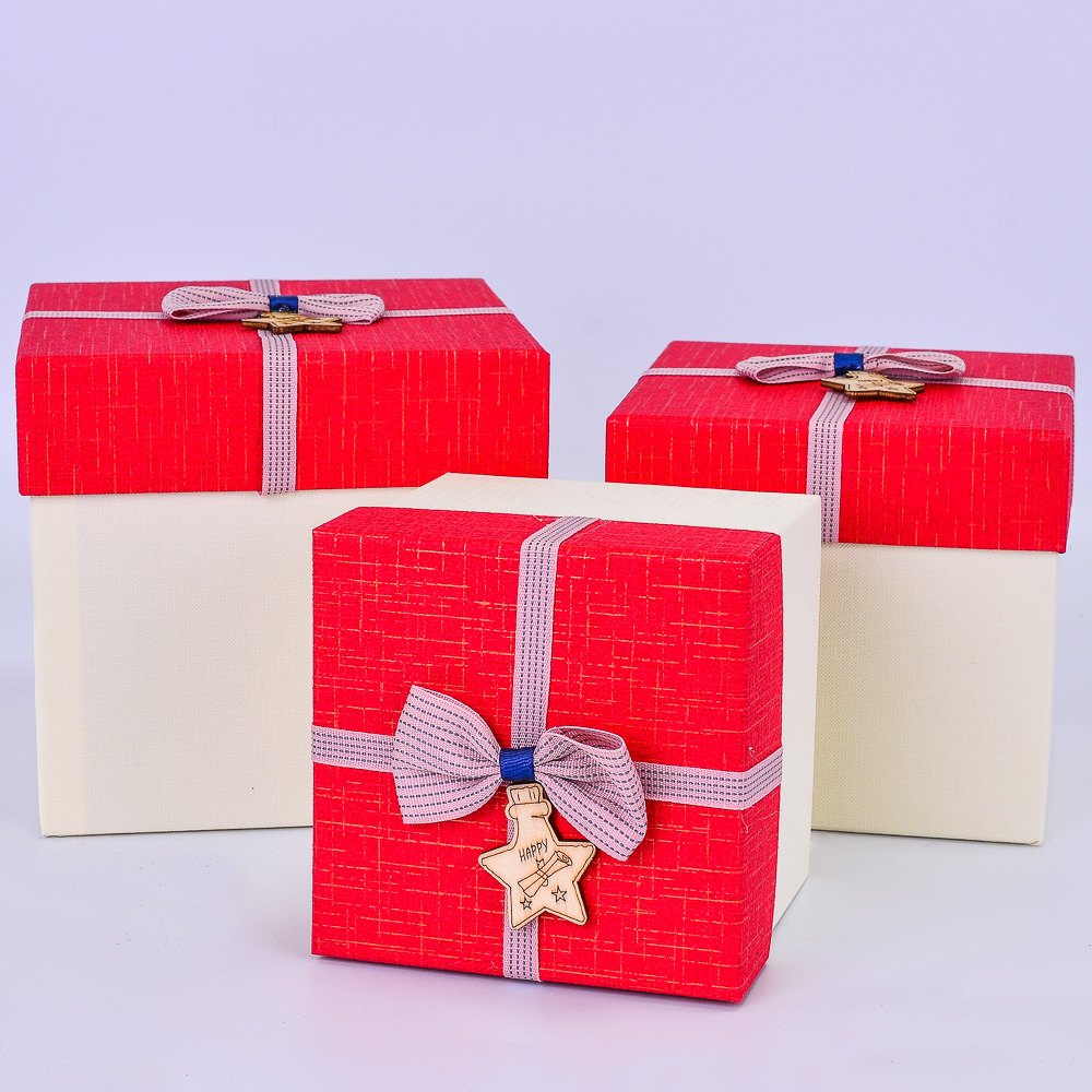 Набор коробок Квадрат Цвет МИКС 3шт 16*16*15; 14*14*13; 12*12*11 см ТМ36