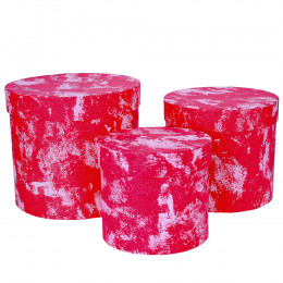 Набор коробок Тубус 3шт L.23x19.5cm. M.20x17cm. S.17x14cm Красный тм18