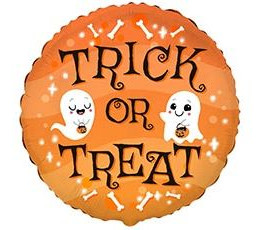 Шар (18/46 см) Круг TRICK OR TREAT Хэллоуин FLEXMETAL