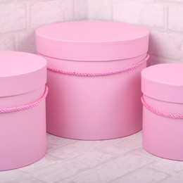 Набор коробок из 3х 23x19.5cm. 20x17cm, 17x14cм розовый тм18