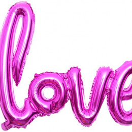 Шар из фольги (41''/104 см) Фигура. Надпись Love. Фуше