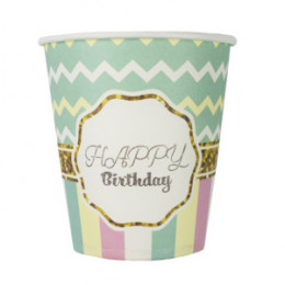 Стаканы Happy Birthday Тиффани 200мл 6шт