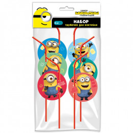 Трубочки для коктейлей Minions 2 6шт