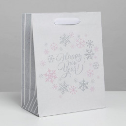 Пакет Крафт Happy new year! 12*15*5.5см