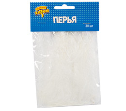 Перья декоративные Белые 10см 30шт/G